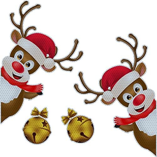 Božić ElkS Bells Reflective Magnetic Car Stickers Auto Frižider Poštanski Sandučići Holiday Decoration