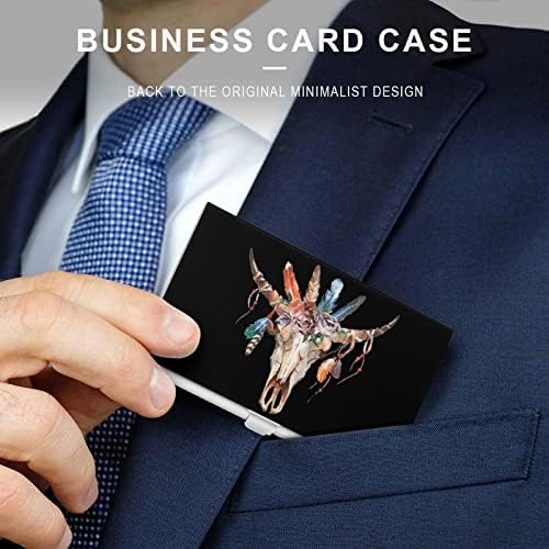 Akvarel Tribe Bull Skull držač poslovne lične karte Silm Case Professional metal Name Card Organizator džep