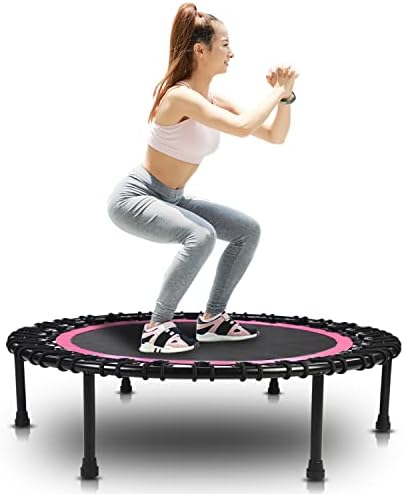 Trampolin za skokove za odrasle, Mini trampolin od 40 inča, Bungee Rebounder Vježba trampolin za odrasle fitnes-Pink / Green