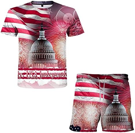 Ljeto muške majice jedrenje ljeto američki muški Casual nezavisnost brod Set dan zastavu 3D muške