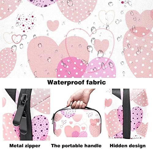 Pink Love Heart Pattern kozmetička torba za žene slatka modna torbica vodootporna torba za šminkanje prostrana putna toaletna torbica djevojke pokloni