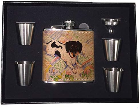 Sunshine Cases trobojka minijaturni pas jazavčar Umjetnost Denise svaka tikvica za džepne kukove od nehrđajućeg čelika