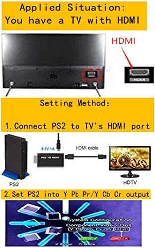PS2 do HDMI adapter pretvarača, PS2 do HDMI Converter sa 3,5 mm audio izlazom za HDTV HDMI monitor