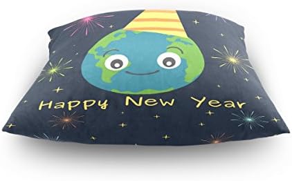Vrhunski stolar Zemlja Sretna Nova godina Velvet Plish bacač Jastuk za jastuk - 20 x 20 - Nevidljivi patentni