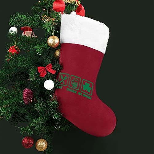 Popijte piće i budite irski personalizirani božićni čarapa Početna KMMASA Drvo Kamin Viseće ukrase