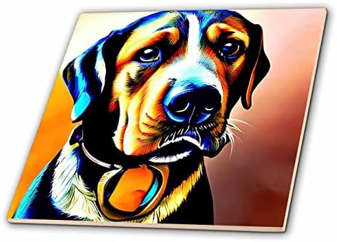3drose Awesome Labrador Retriver pas portret. Digitalni art porodični poklon-pločice