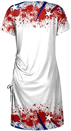 Miashui slatke haljine za žene Dan nezavisnosti žena seksi tanke udobne kratke rukave O vrat mala haljina za