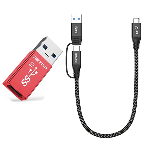 Riitop 2in1 C do C kabel 20Gbps sa adapterom + USB C do adaptera 10Gbps