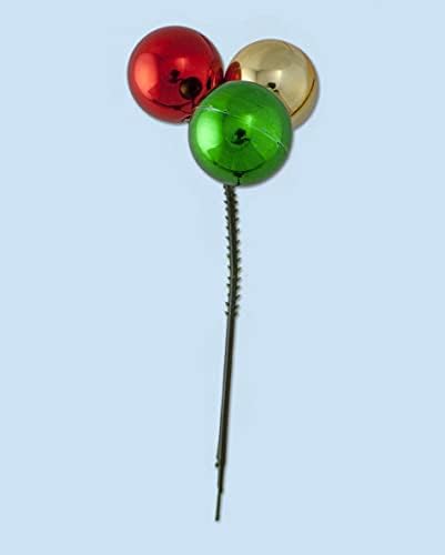 Shatterproof Božić Ball ukrasi na Wired Picks-višebojni: crvena, zelena, zlato klastera-Set 12