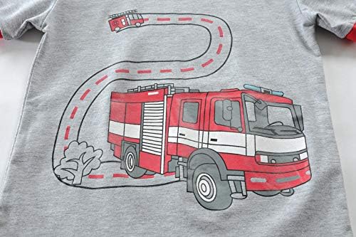 Toddler Boys pidžamas kratki setovi vatrogasni kamion pamuk 2 komada PJS bagera za spavanje ljetna odjeća Dječja jamstva Postavljene 1-7t