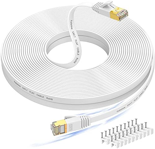 Folistin Ethernet kabel 60 Ft, podržava CAT 8 / CAT 7 s velikim brzinama Dugi Ethernet kabel, oklopljeni mrežni kabel RJ45 za usmjerivače, PS4, unazad kompatibilan sa CAT 6e / CAT5 / CAT5 / CAT5 / CAT5 / CAT5