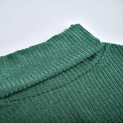 Žene sa ramenima DUGE TURTLENECK Dugme pulover dugih rukava sa dugim rukavima, džemper od pletenja 2023