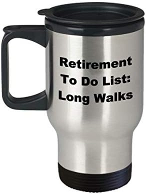 Putovanje dugim šetnji putne krigle za popis popis popis popis kava smiješna poklon ideja za penzioner šetač