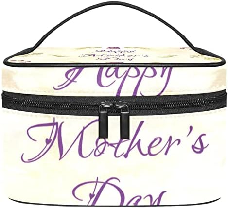 Kozmetičke vrećice za žene, torbe torbice Makeup Organizator za skladištenje šminke za makeup Girls, Happy Mother 'Day cvjetni cvjetni umjetnički retro