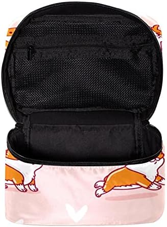 Slatke Corgi pse ružičaste pozadine za šminke za šminku Prijenosne kozmetičke torbe za žene djevojke
