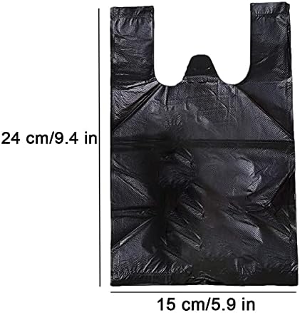 200 kom torbe za odlaganje higijenskih uložaka, sanitarne torbe Crne neprozirne torbe sa ručkama 6x9,