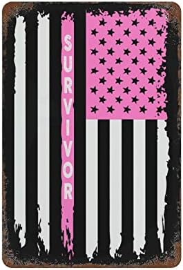 Rak dojke Tanke ružičaste linije Američka zastava Preživeli aluminijumska ALUMINIUM ANDENESS SOLAN METAL Zidni