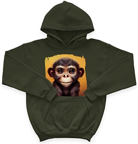 Monkey Face ChildE 'spužva Fleece Hoodie - Safari Kids' Hoodie - Tema sa hoodie za djecu