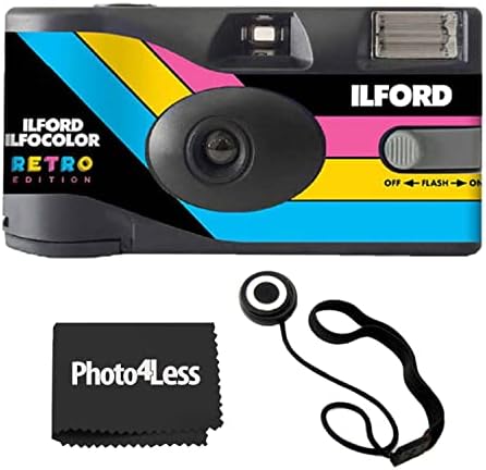 Ilford Ilfocolor Rapid Retro Kamera Za Jednokratnu Upotrebu + Držač Poklopca Sočiva