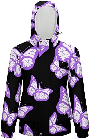 Svijest o Alchajmerovoj bolesti ženska jakna Zip Up modni bombarder jakna kaput kratki Outwear vrhovi