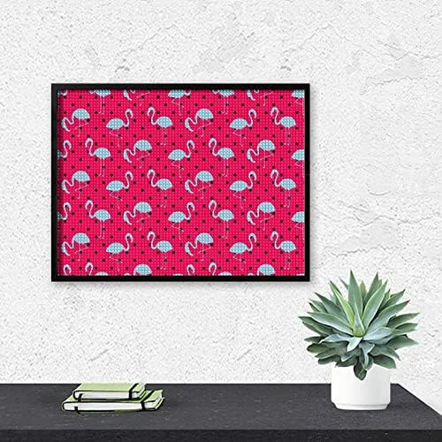 Plava i roze Flamingo tačkasti dijamantski Slikarski Setovi za odrasle Full Square Drill Diamond Picture Wall Art za uređenje kućne kancelarije 12x16