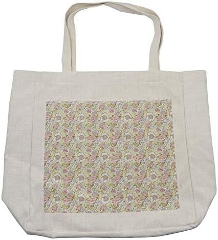 Ambesonne cvjetna torba za kupovinu, ilustracija pastelnih tonova apstraktno cvijeće romantika s nježnim printom