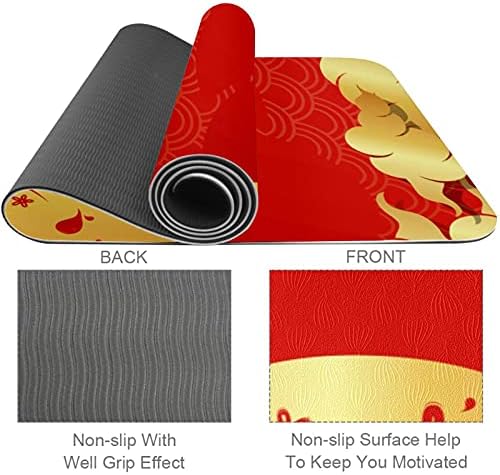 Siebzeh Pig Red Premium Thick Yoga Mat Eco Friendly Rubber Health & amp; fitnes non Slip Mat za sve vrste