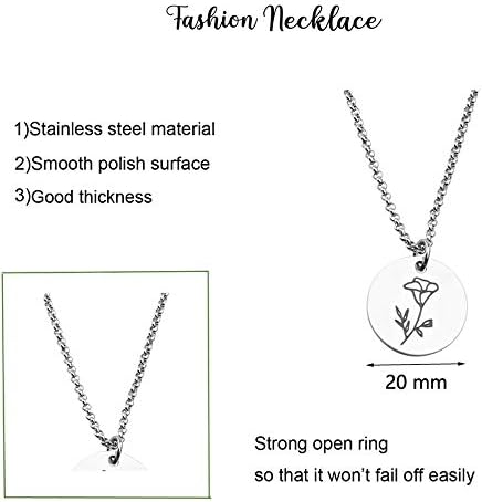 Detaljna personalizirana ogrlica za cvijeće rođenja mjesec rođenja mama ogrlica rođendanski poklon za nju