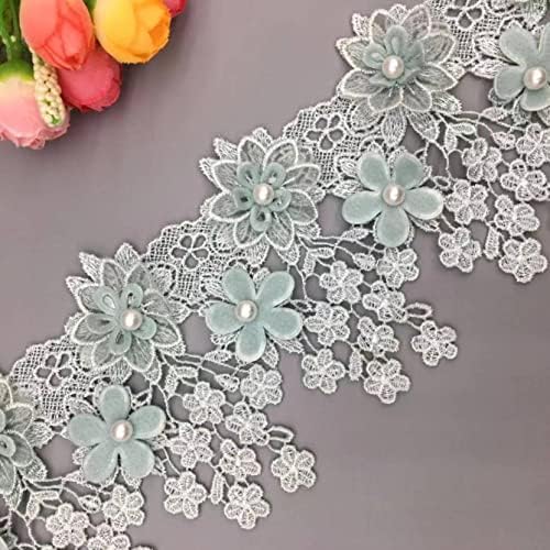 1 dvorište 3D cvijeće aplikacije biserne perle vezene tkanine čipka čipke obloge ruba za odjeću šivanje zavjese ukras zavjesa