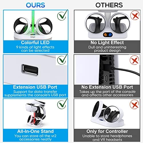 Psvr2 stanica za punjenje kontrolera & torbica za nošenje za Playstation VR2, PS VR2 dodatna oprema sa zaštitom sočiva i magnetnim adapterom tipa C za VR2 kontroler