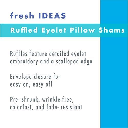 Svježi ideje ruffled jastuk s bračnim šamcima sa izvezenim detaljima ušiju, standardno, bjelokosti,