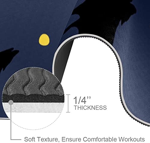 6mm Extra Thick Yoga Mat, Black Wolf oblik Print Eco-Friendly TPE vježbe Mats Pilates Mat sa za jogu, trening, Core Fitness i Kat vježbe, muškarci & žene