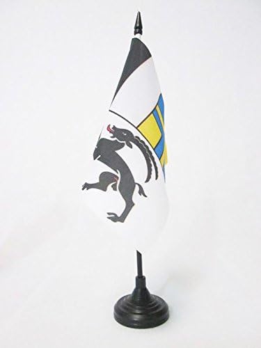 AZ Flag Canton of Graubünden Stola Zastava 5 '' x 5 '' - Graubünden - Flag radne duge 15 x 15 cm - crna plastična stick i baza