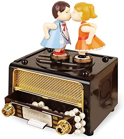 Tazsjg retro radio oblikovano predenje muzičke kutije Creative Funny Music Box Glazbeni nakit