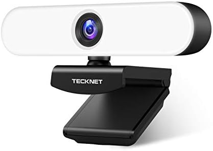 TECKNET 1080p Web kamera sa mikrofonom za radnu površinu, Streaming Web kamera sa prstenastim svjetlom