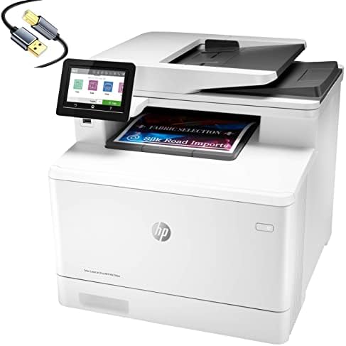HP Color LaserJet Pro MultiFunction M479FDW bežični laserski štampač, bijeli - Print Skeniraj kopiju fax - 28 ppm, 600 x 600 dpi, auto-dupleks štampanje, ADF 50 stranica, Ethernet, CBMOO Printer_Cable