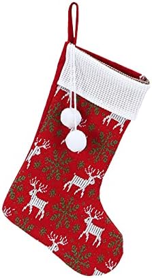 Nekoliko božićne santa čarape crveni prekrivače viseći vrećicu Xmas kamin Viseći santa čarape plišani praznični