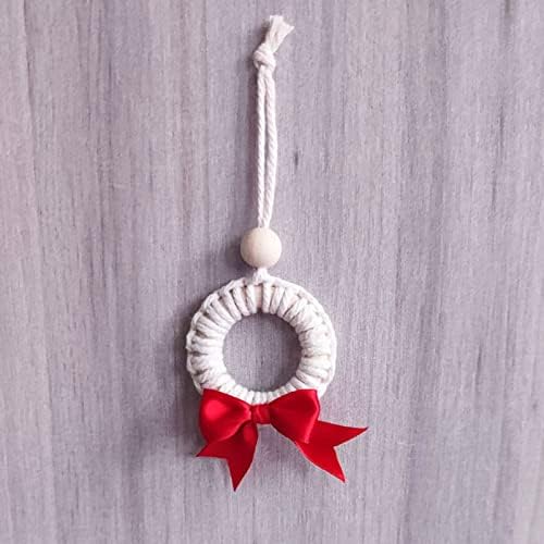 Fudao božićni tematski vijenac Mini tkani vijenac ukras božićnog stabla privjesak za kućne ukrase