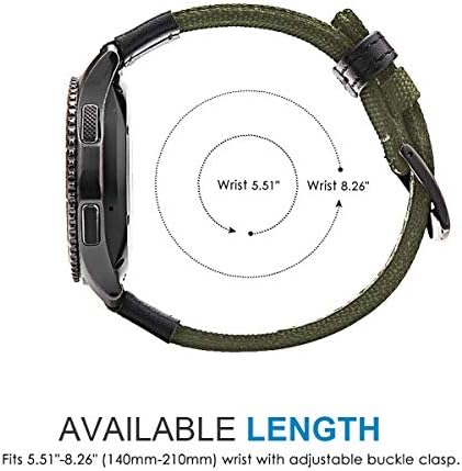 Maxjoy za Galaxy Watch 46 mm, Galaxy Watch 3 45mm opseg, zupčanik S3 granica, muškarci najlon 22mm Brzi remen za zamjenu kompatibilan sa Samsung Galaxy Watch 46mm / 3 45mm / brzina S3, 2 paketa