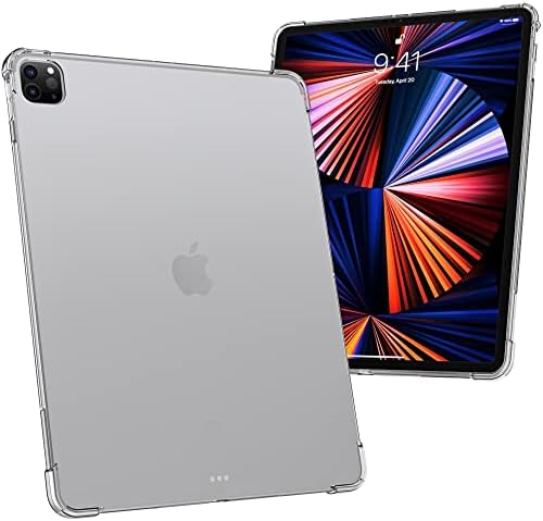 iPad Pro 12,9 inčni slučaj 2022/2021/2021/2021/202020, čista gumena mekani silikonski bočni kutak