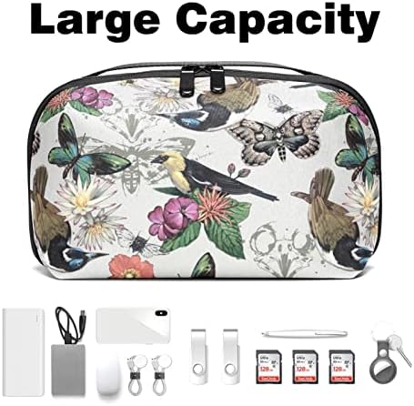Prijenosni elektronski Organizator torbica Torbe Retro cvijeće Floral Travel Cable storage torba za Hard diskove, USB, SD kartica, punjač, Power Bank, slušalice