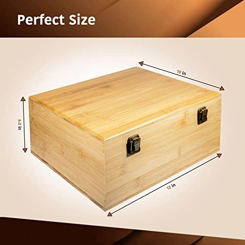 ES / EasyStore-Drvena kutija sa preklopnim poklopcem - izuzetno velike ukrasne kutije za odlaganje sa poklopcima