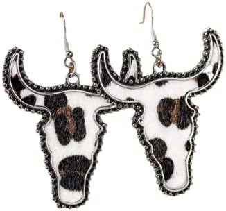 Zapadni Cowgirl kauboj naušnice Set krava glava viseći naušnice za žene Boho Vintage ručno Bohemian