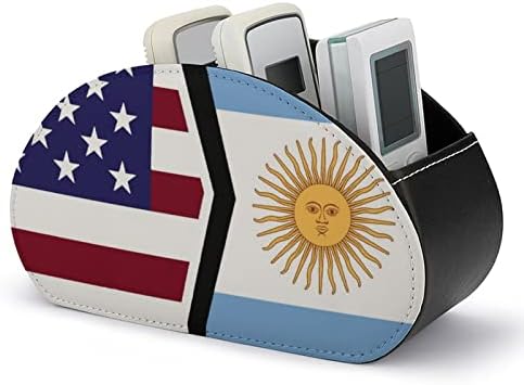 Američka i Argentina zastava Daljinski upravljač Držač PU kožna udaljena kanta za stola za pohranu