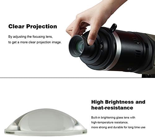 Welklacking S-260L fotografska rasvjeta komplet Bowens Mount optički snoot i Prime 60mm F2.8 Specijalizirani objektiv sa 4 filtera u boji i 6 Gobos za svjetlo za monologiranje / LED / Strobe
