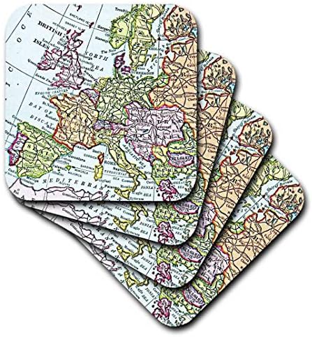 3drose CST_112938_4 Vintage Evropska karta Zapadne Evrope-Britanija UK Francuska Španija Italija