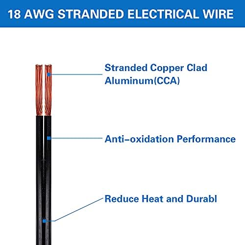 18 AWG 6FT kabel za zamjenu sa otvorenim krajem, polariziranim oblikovanim utikačem, 2-cjenka, 2-žičana