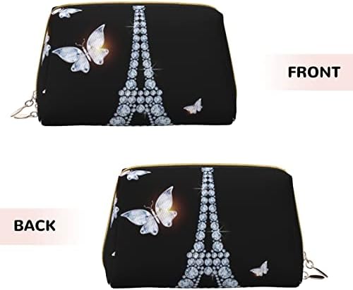 Ognot Eiffel Tower toaletni torba Organizator za muškarce i žene, lagana kožna torba za šminku