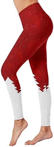 XXBR ženske božićne joge hlače visoki struk Xmas Reindeer SnowFlake Ispiši gamaše trbušnjaka
