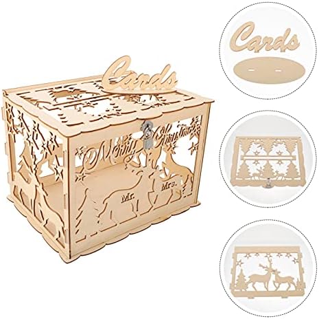 Kabilock Poziv za vjenčanje Wedden Hollow Recloss Naziv kutija Rustikalna držač novca Dekorativna kutija za svadbene mladenke za tuširanje